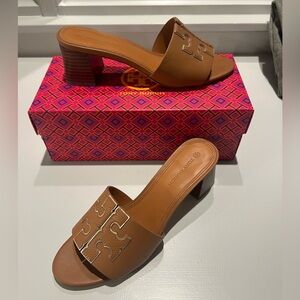 Tory Burch Brown Heeled Shoes with Signature Design